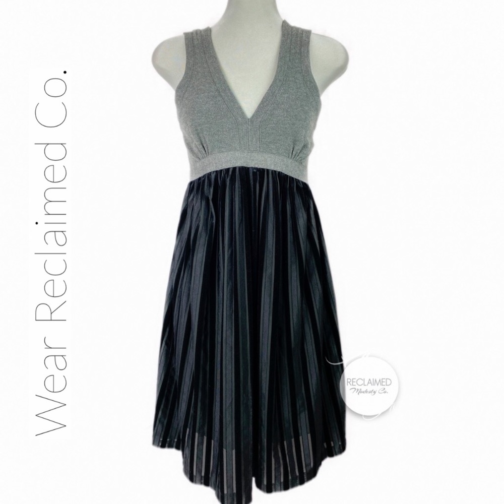 Velvet and Flannel Dress | Black & Grey | XS